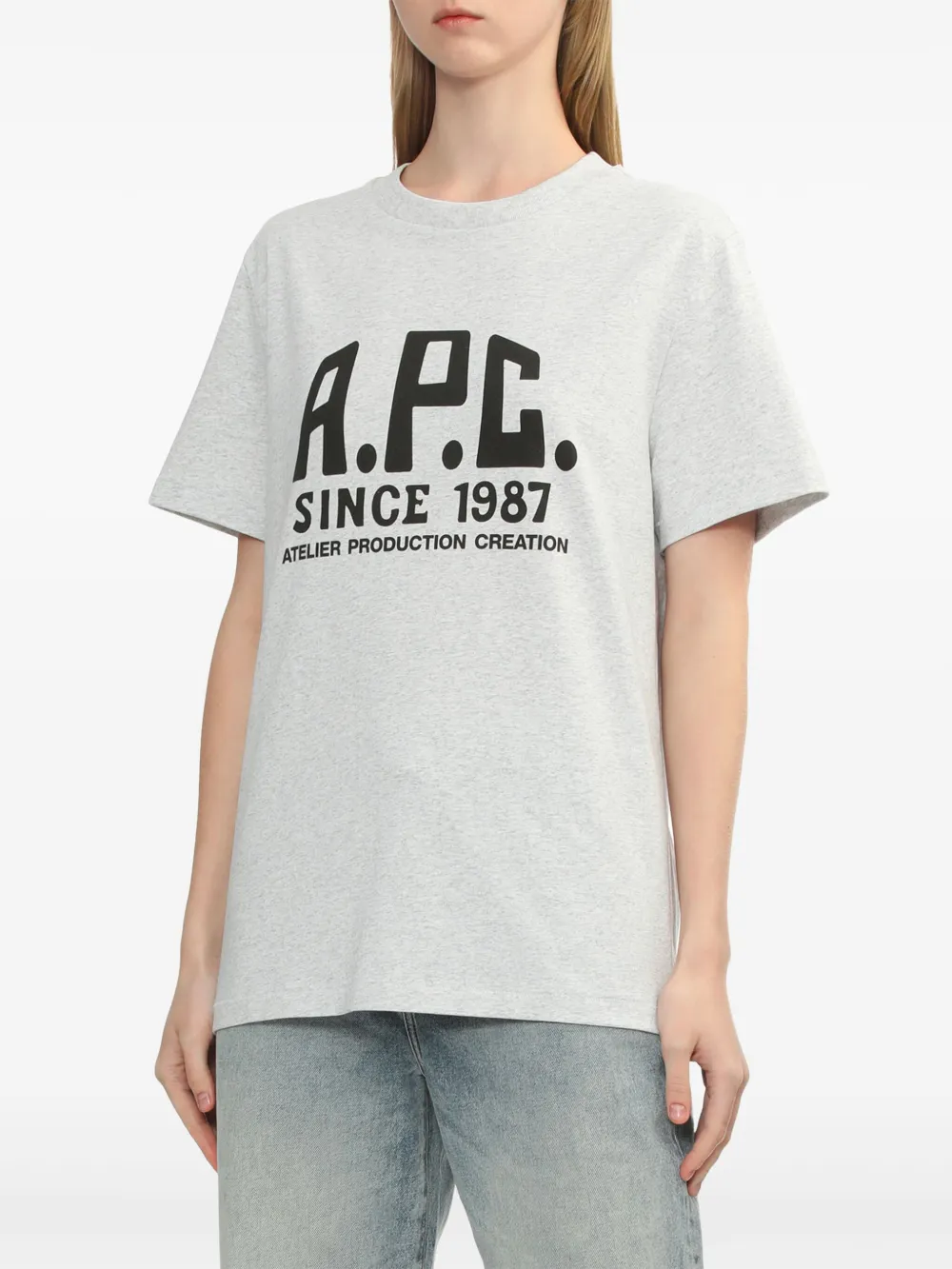 A.P.C. T-shirt met logoprint Grijs