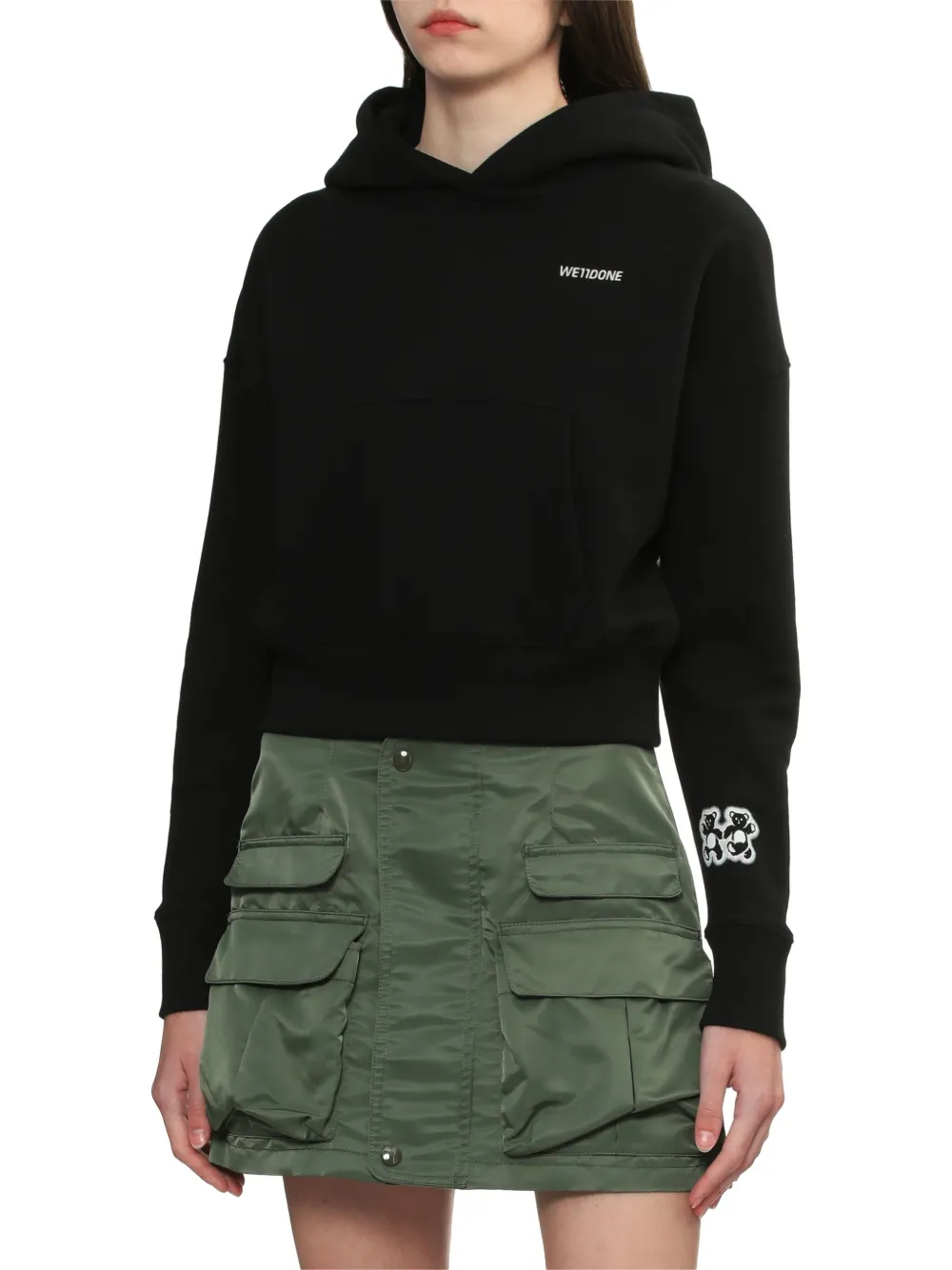 We11done Katoenen hoodie Zwart