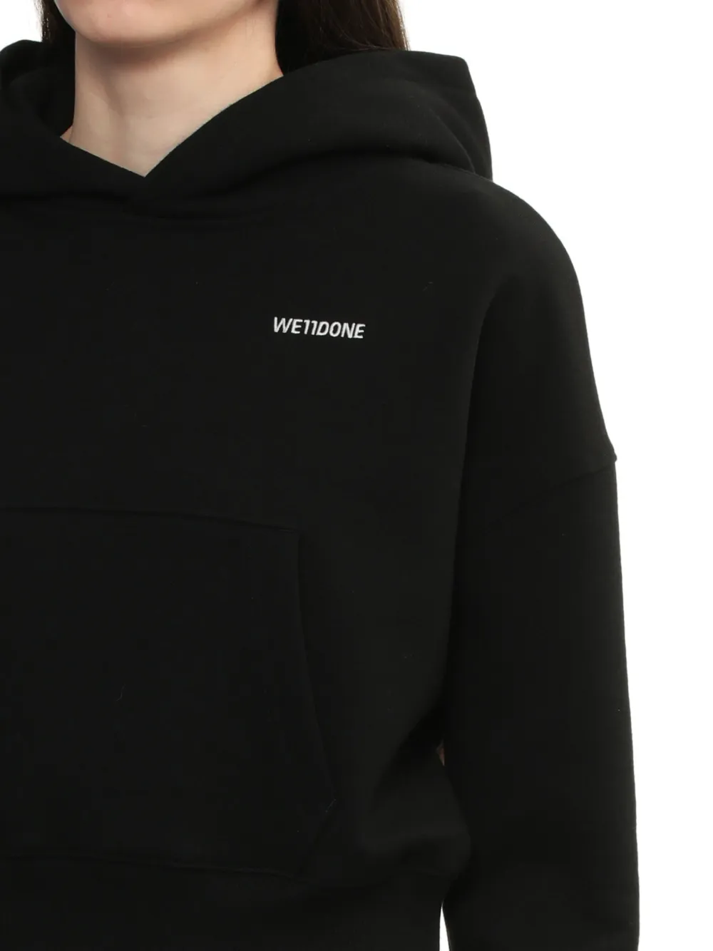 We11done Katoenen hoodie Zwart