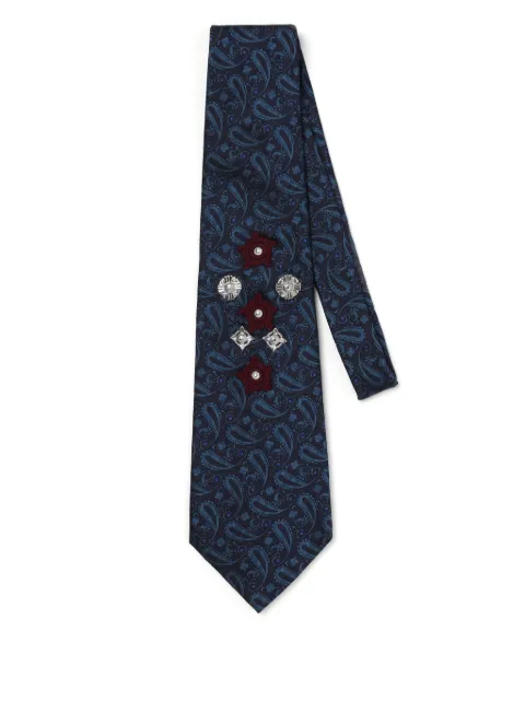 Toga paisley-embroidered silk tie 