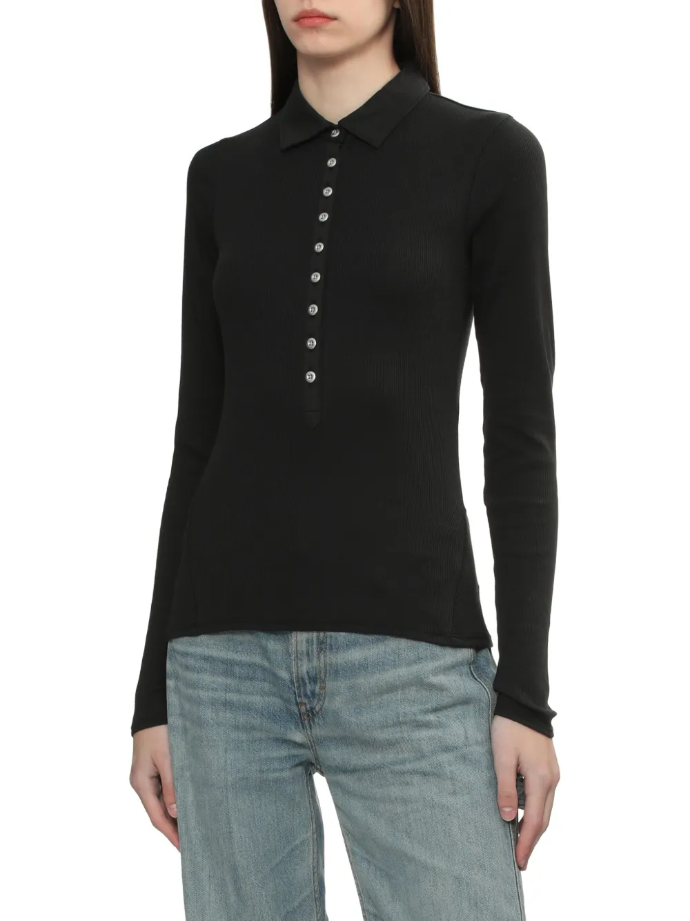 rag & bone Button-down polotop Zwart