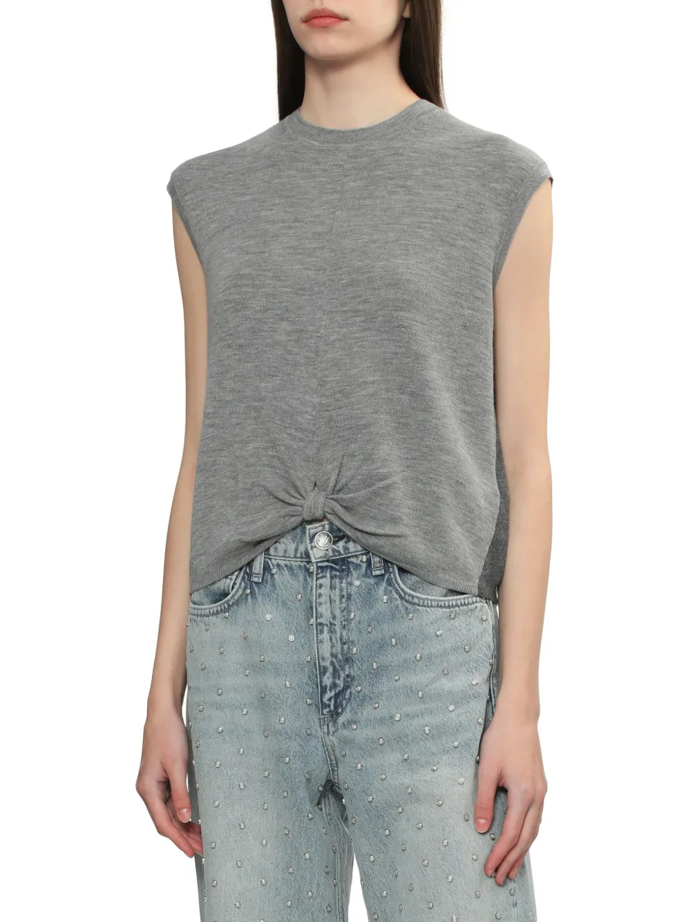 Rag & Bone Knot-detailing Top In Grey