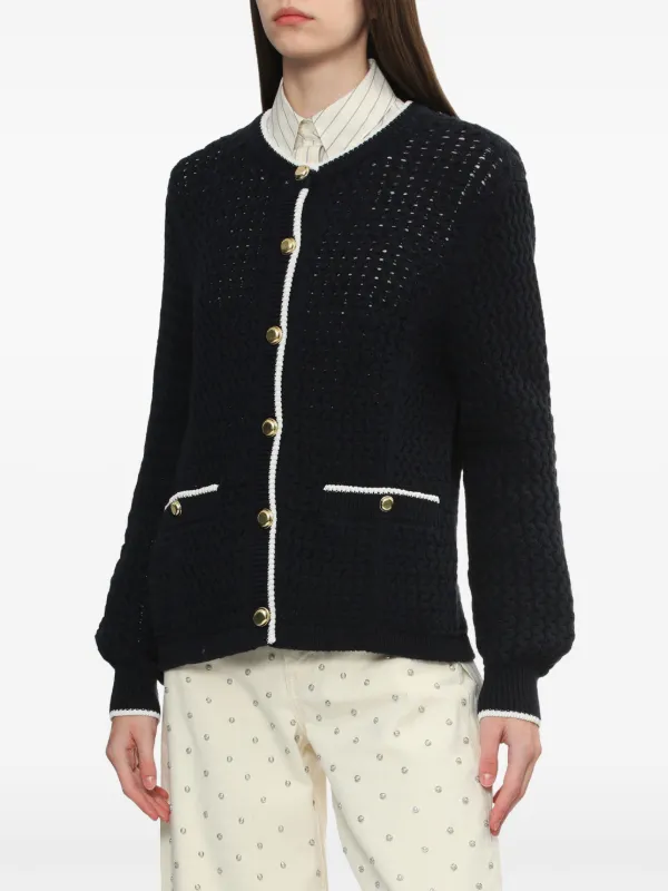 Rag & Bone contrasting-trim Cardigan | Blue | FARFETCH AO