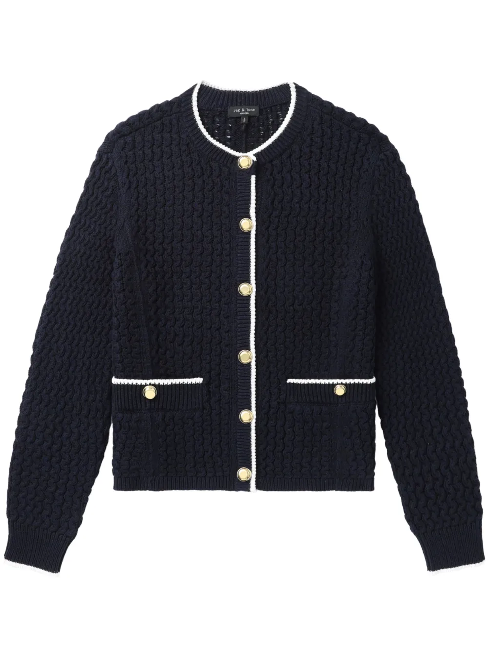 contrasting-trim cardigan