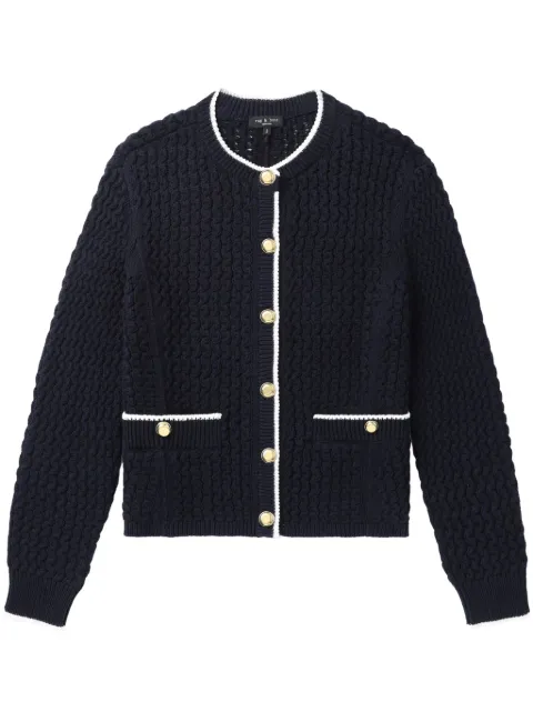 rag & bone cárdigan con ribete en contraste