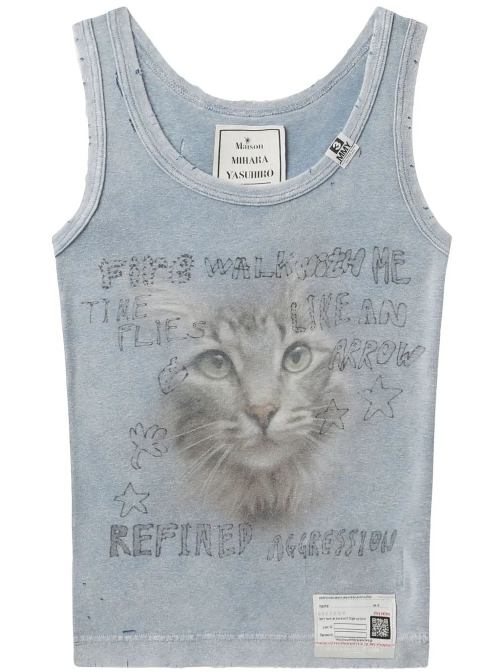 Cat-print tank top