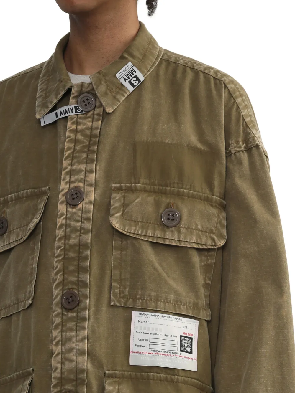 Miharayasuhiro Cotton Shirt Jacket In Green