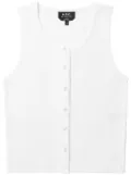 A.P.C. button-down tank top - White
