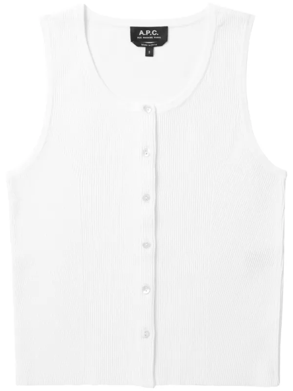 A.P.C. ボタン タンクトップ | ホワイト | FARFETCH JP