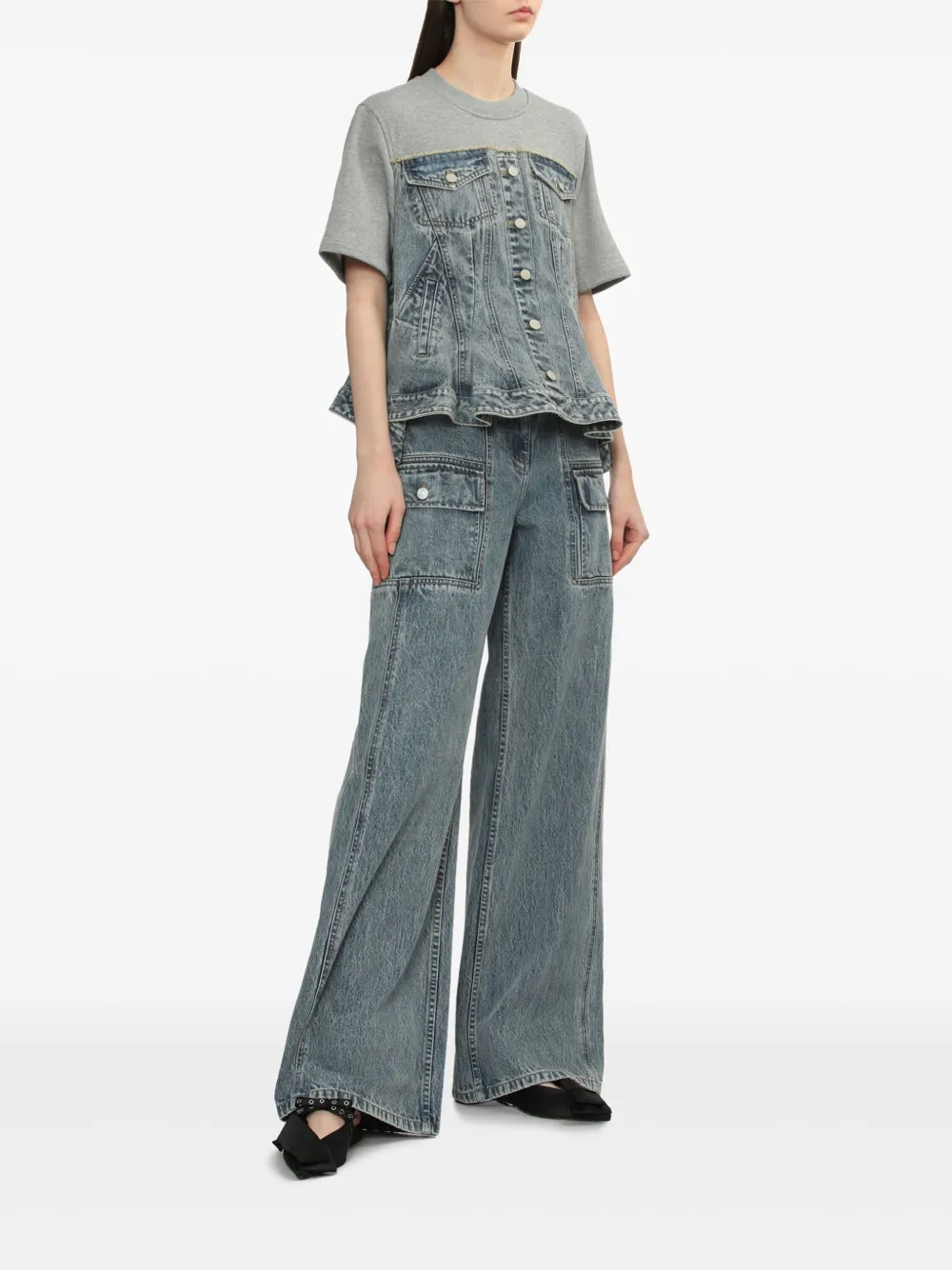 3.1 Phillip Lim Jeans met wijde pijpen - Blauw