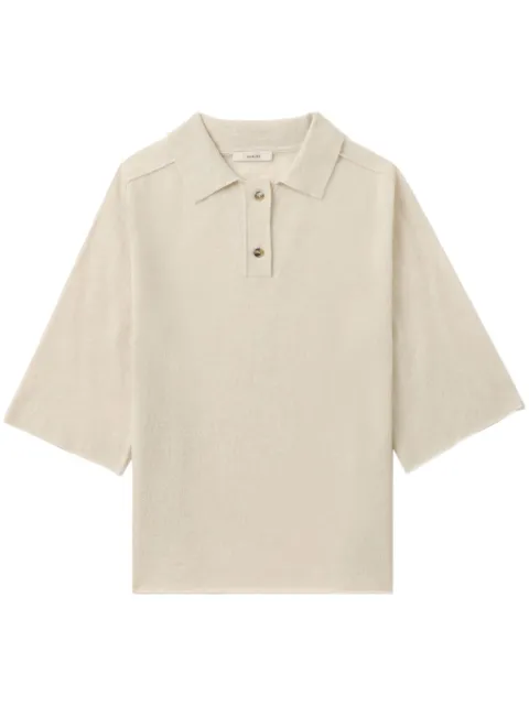 Haikure fine-knit polo top