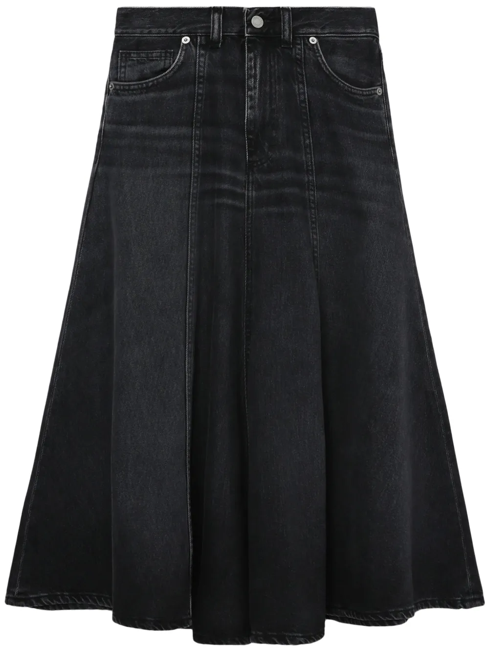 Haikure A-line denim skirt – Black