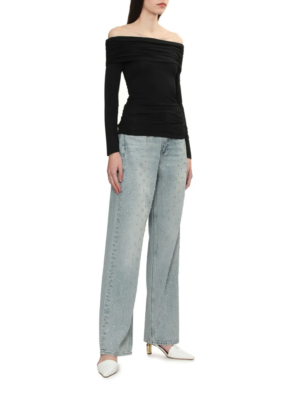 rag & bone Jeans met wijde pijpen Blauw