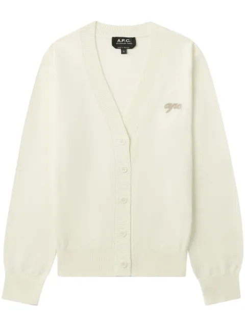 A.P.C. embroidered-logo cardigan