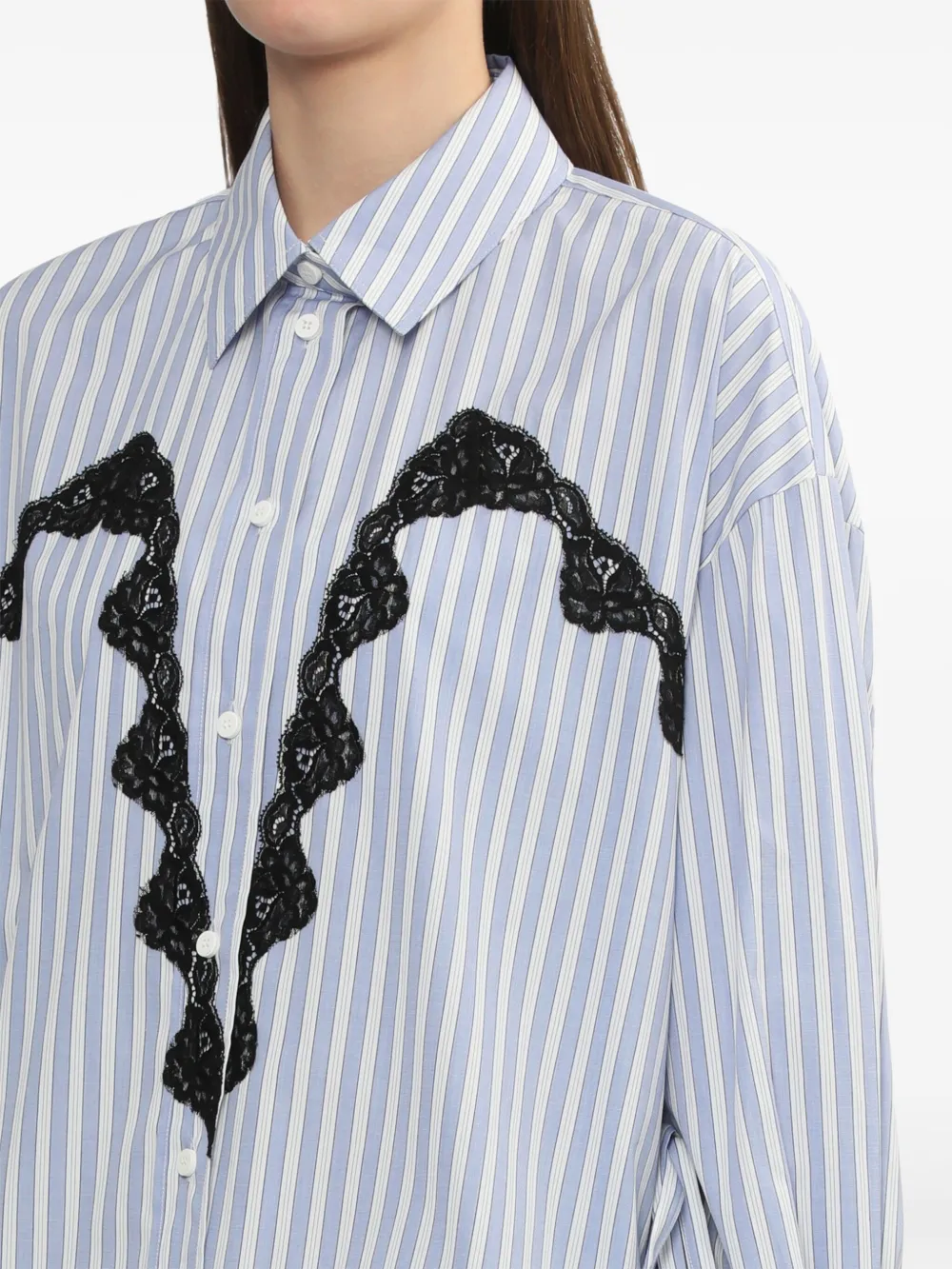 The Attico Blouse met kant Wit