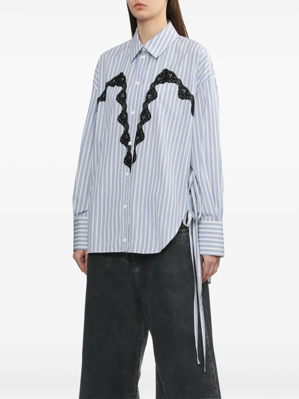 The Attico Blouse met kant Wit