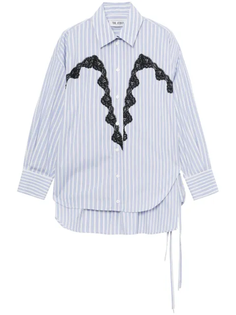 The Attico lace-trim shirt