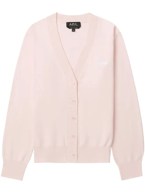 Cardigan en coton à logo brodé - A.P.C. - Modalova