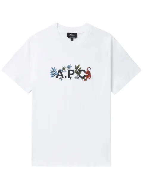 A.P.C. playera con logo estampado
