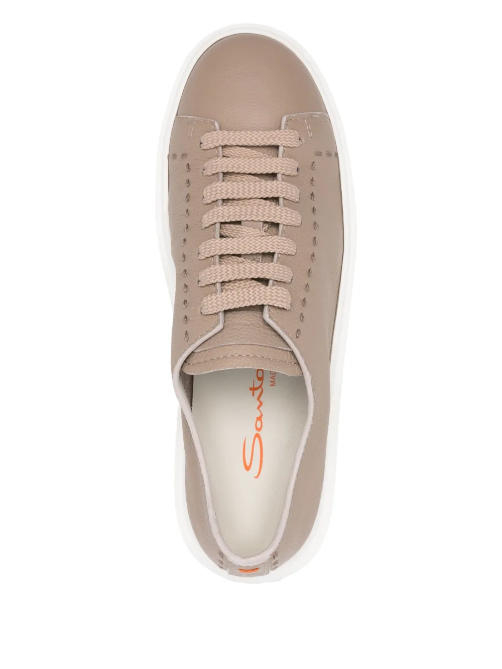 Santoni leather sneakers Neutrals