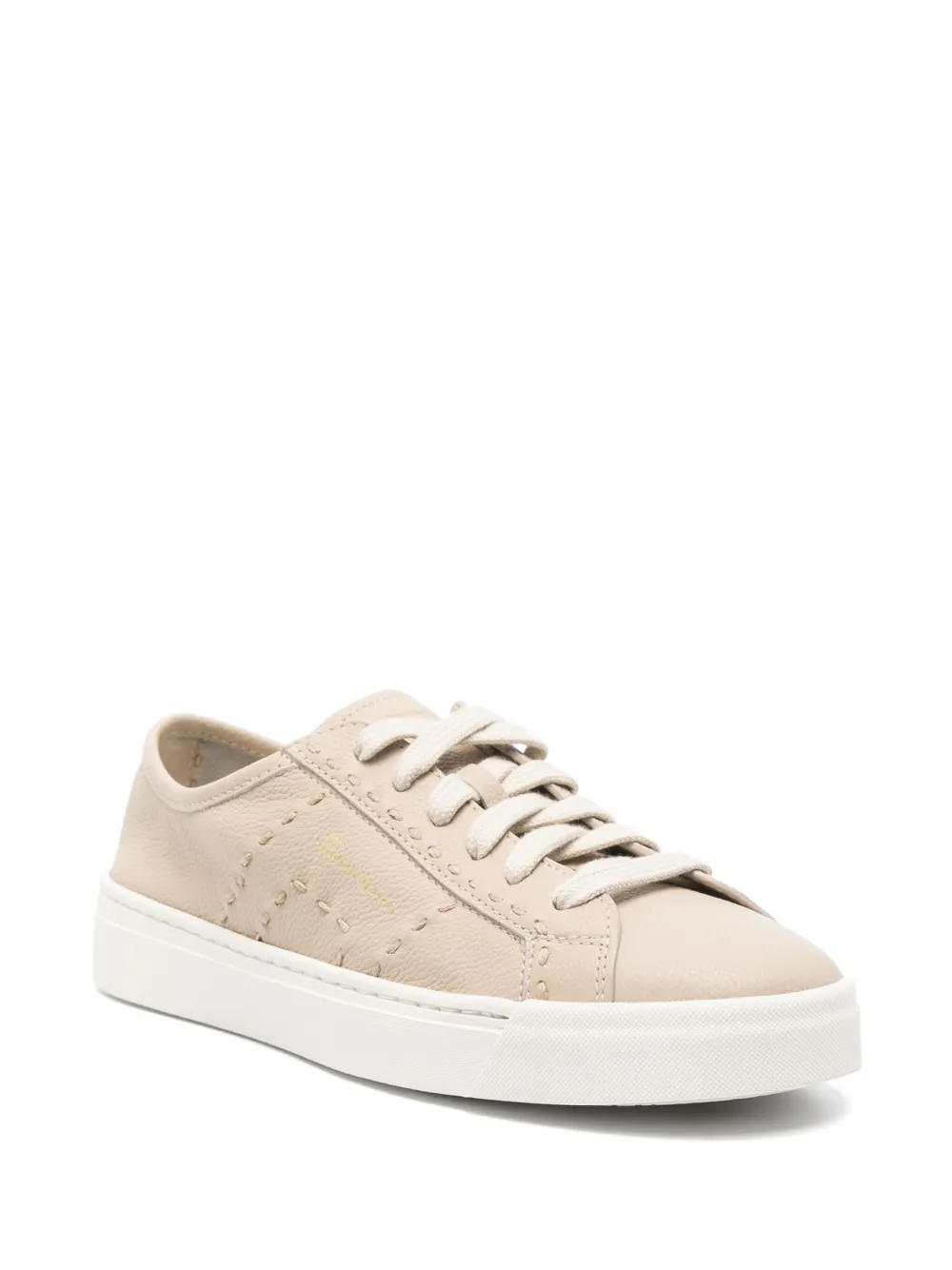 Santoni Leren sneakers Beige