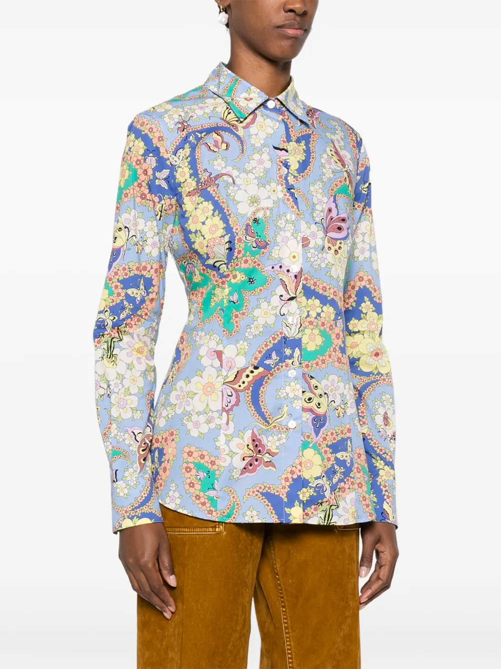 ETRO Blouse met bloemenprint Blauw