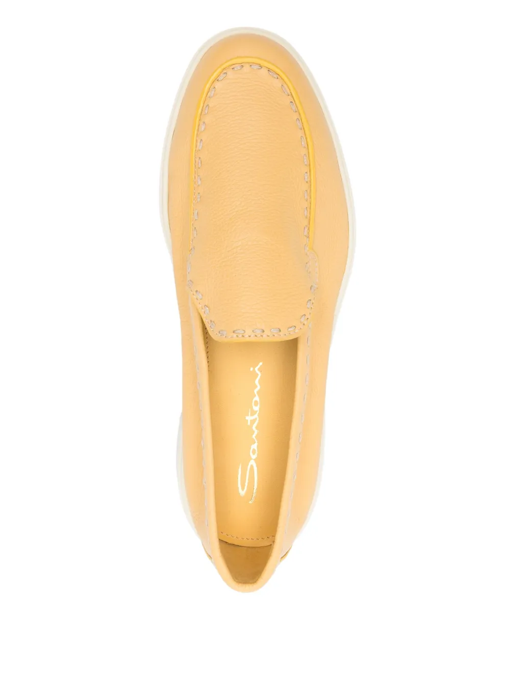Santoni leather loafers Yellow