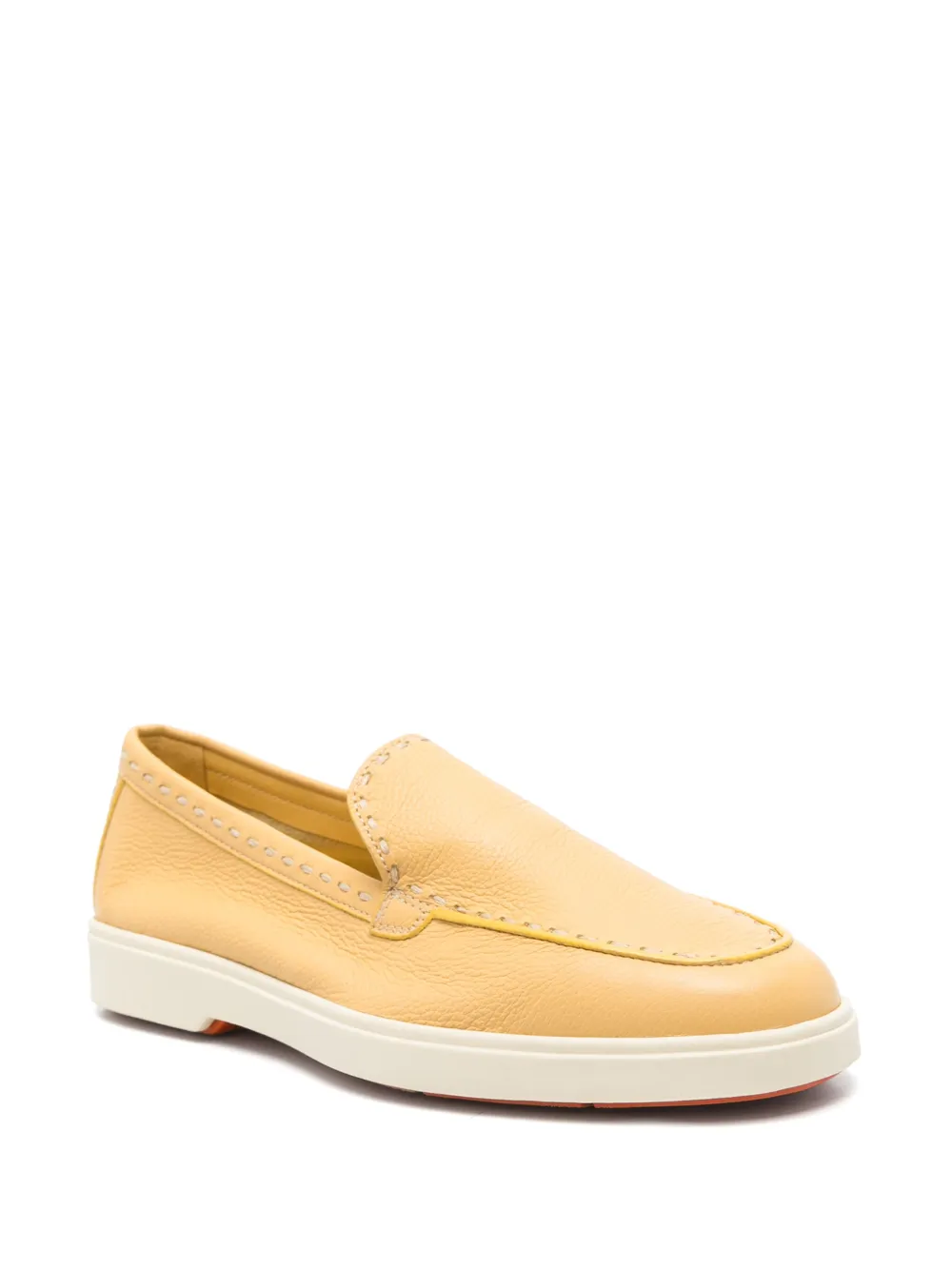 Santoni Leren loafers - Geel