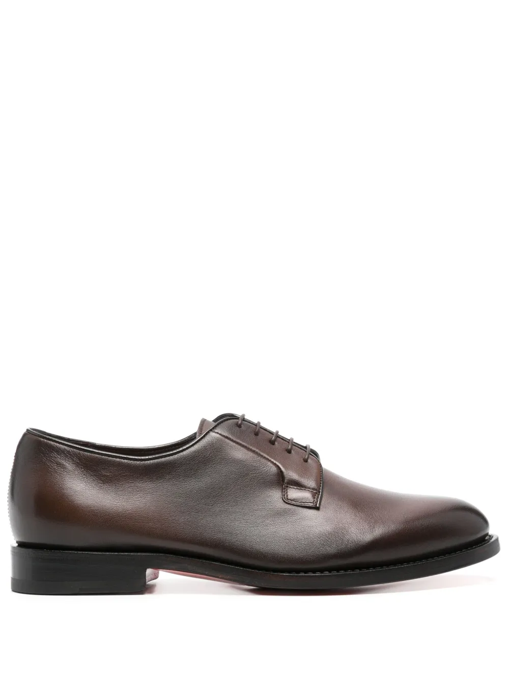 Santoni Leren derby schoenen Bruin