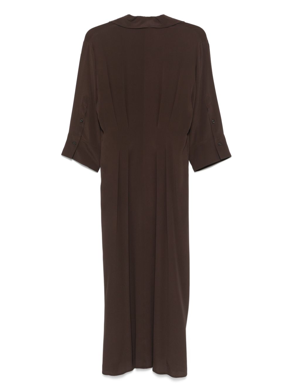 Seventy pleated midi dress - Brown