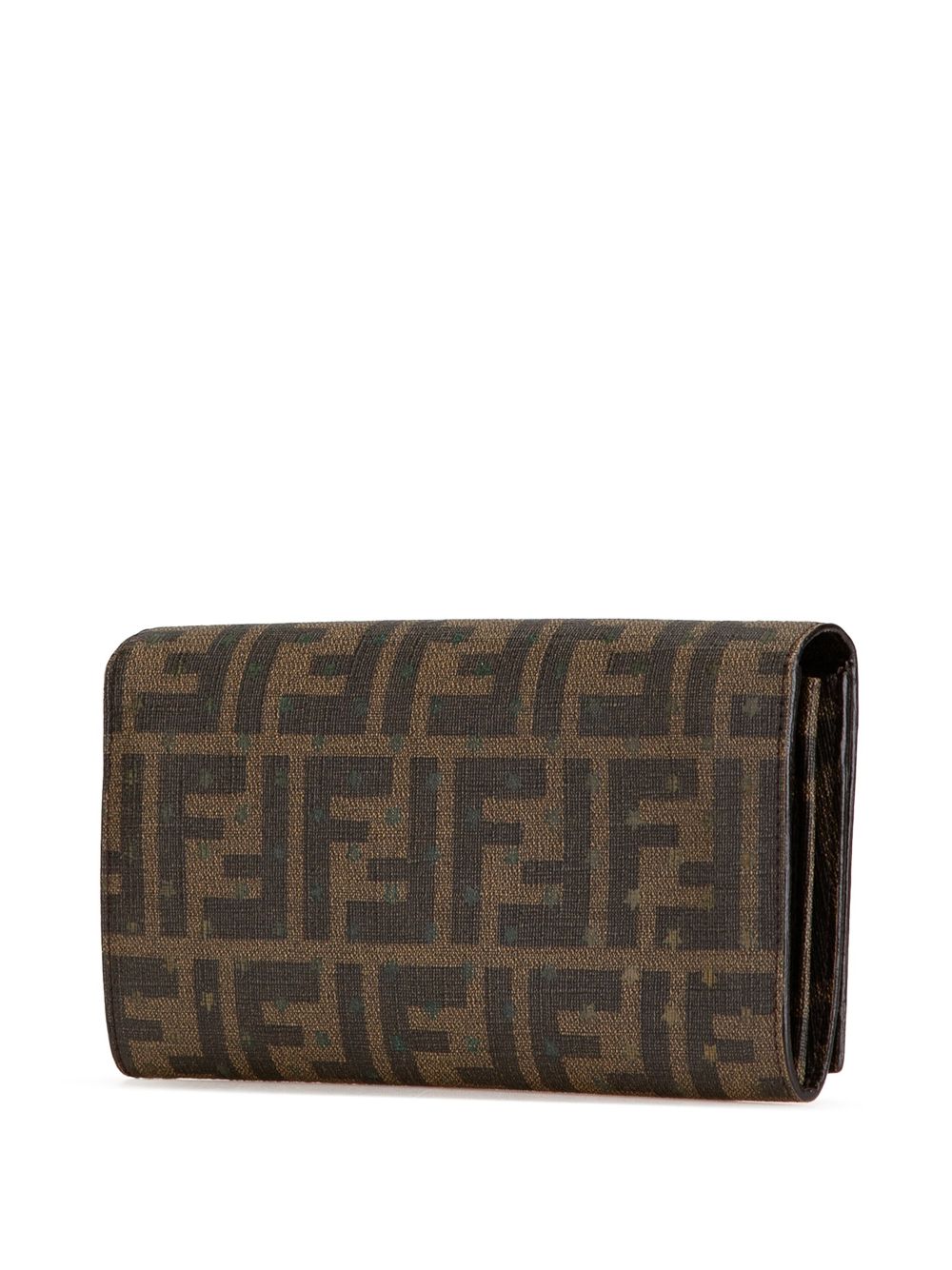 Fendi Pre-Owned 2010-2024 Zucca Canvas Flap Wallet long wallets - Brown