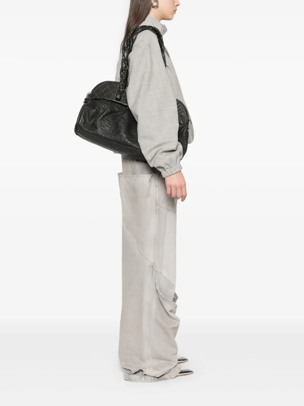 CHANEL Pre-Owned 2006-2008 leren schoudertas - Grijs