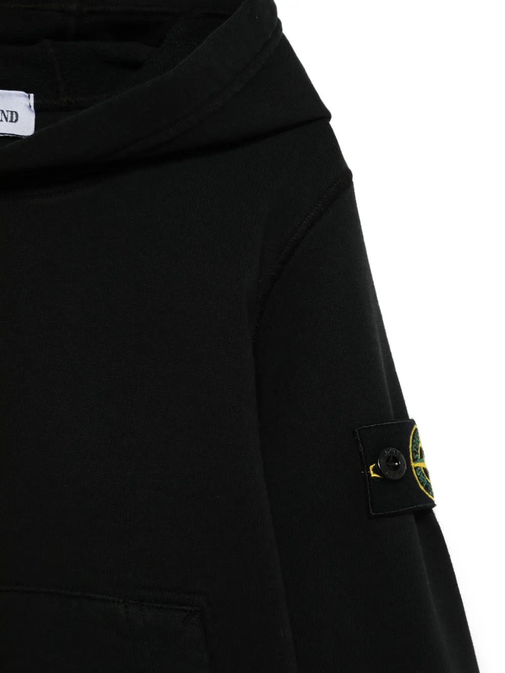 Stone Island Junior Hoodie met Compass-logopatch Zwart