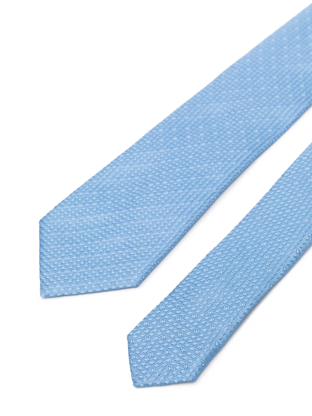 Emporio Armani patterned-jacquard silk tie - Blauw