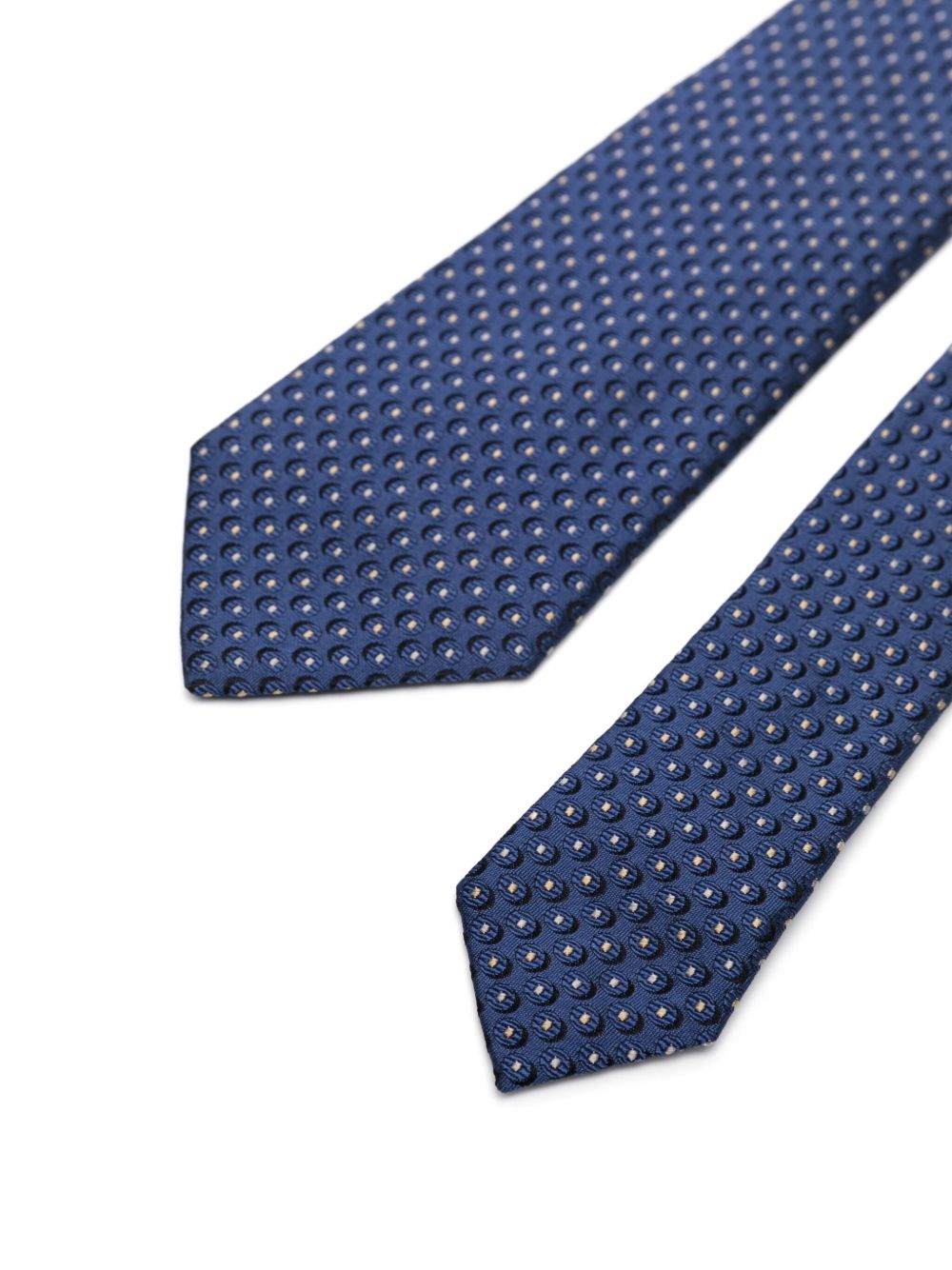 Emporio Armani patterned-jacquard silk tie - Blauw