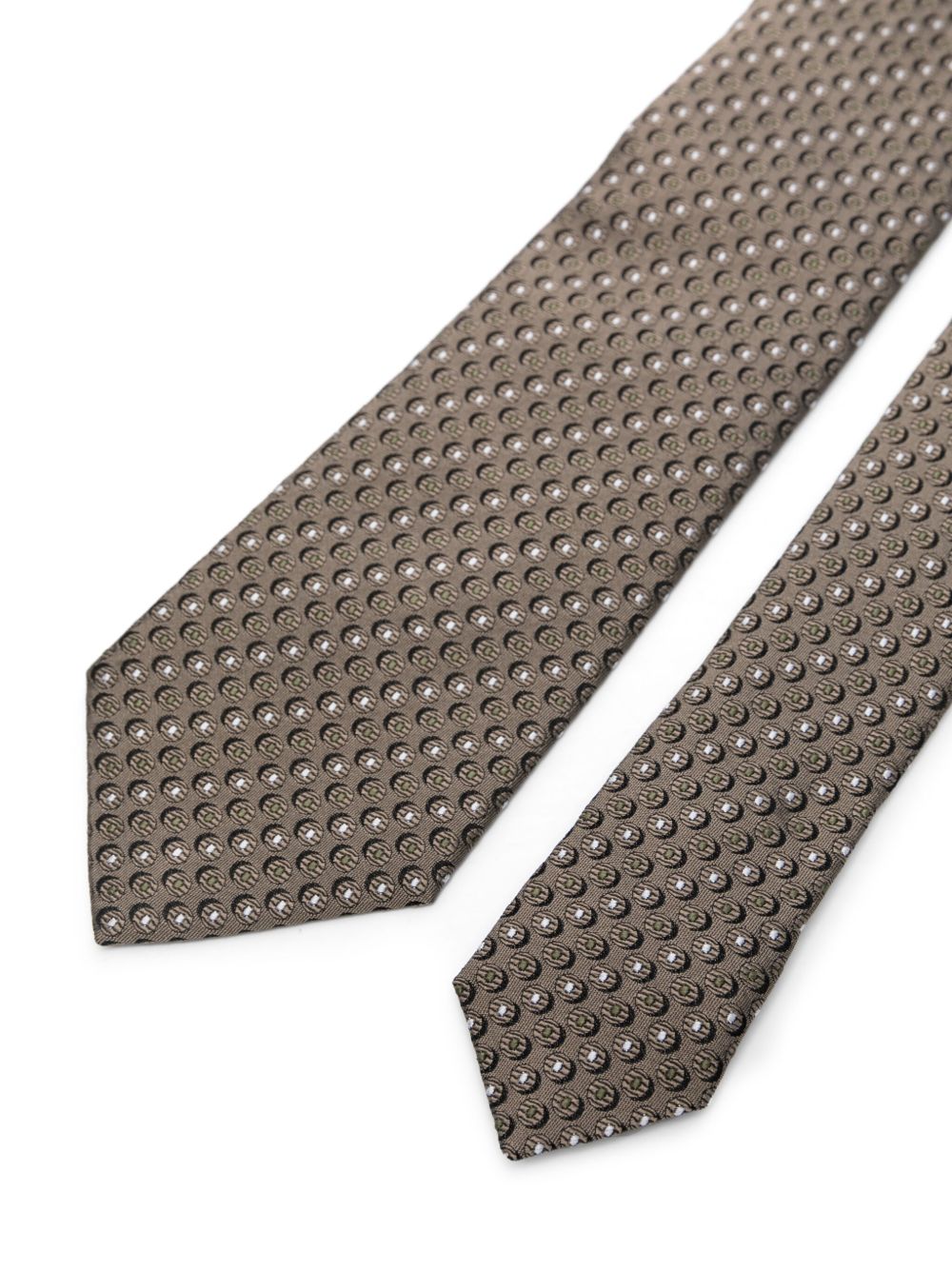 Emporio Armani patterned-jacquard silk tie - Bruin