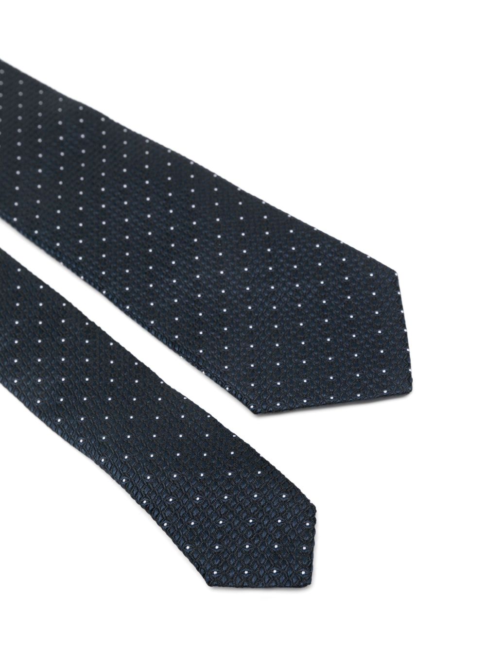 Emporio Armani patterned-jacquard silk tie - Blauw