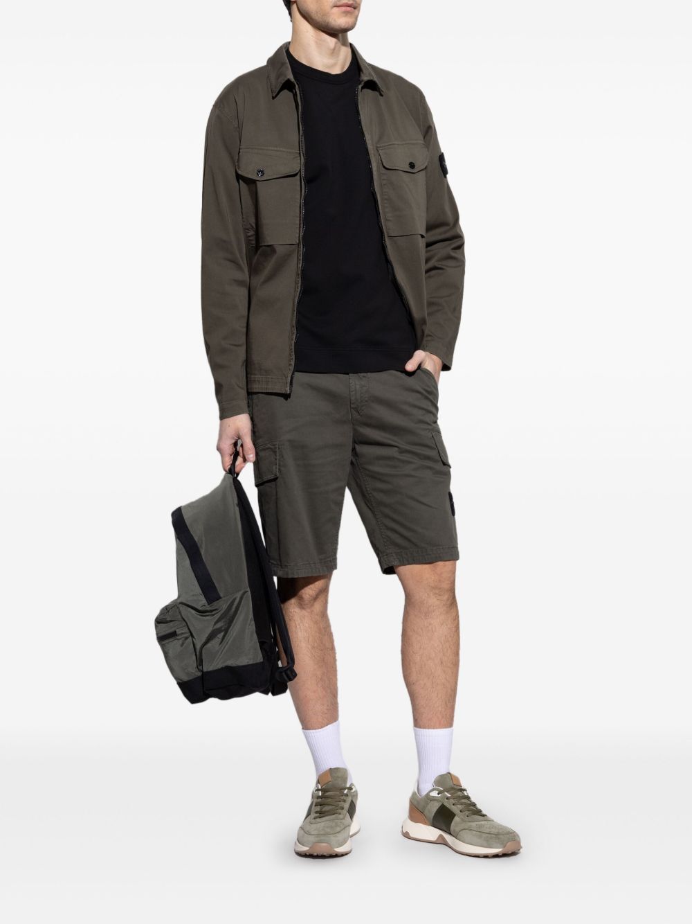 Stone Island Bermuda shorts met Compass-logopatch - Groen