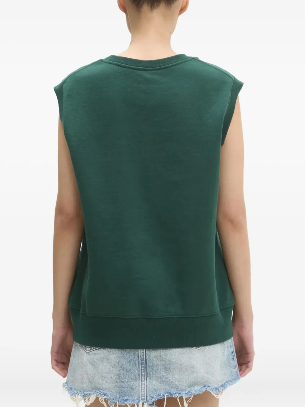 Sporty & Rich Yankees Serif V-neck logo-embroidered top Groen