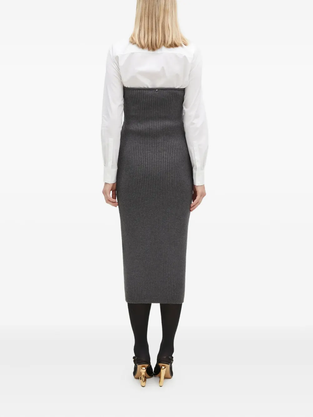 Sportmax Geribbelde bustier rok Grijs