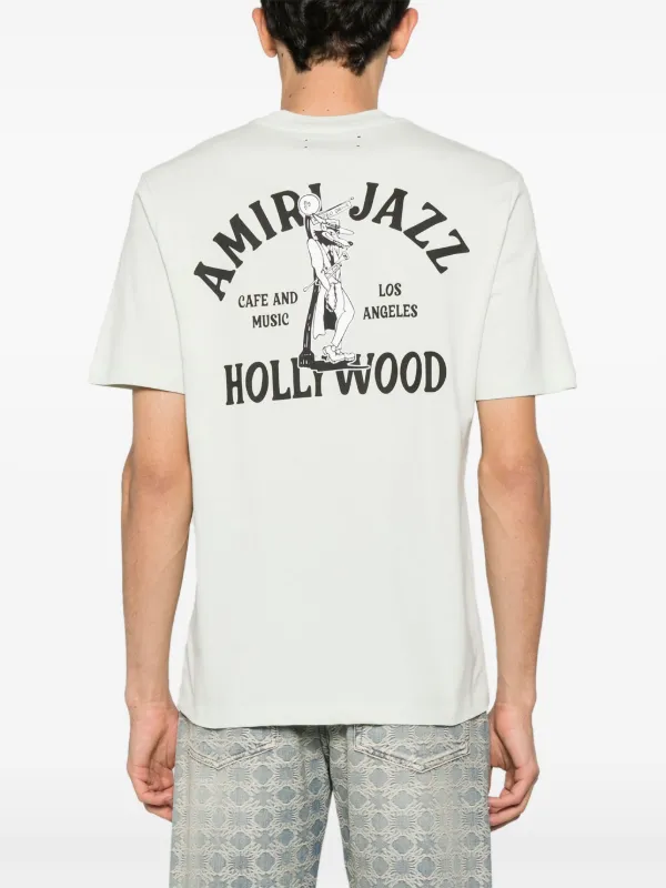 AMIRI Jazz Wolf ロゴ コットン Tシャツ 人気 AMIRI Jazz Wolf T-shirt | Black | FARFETCH