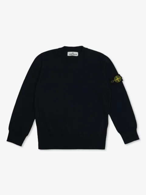 Stone Island Junior Compass-badge cotton sweater