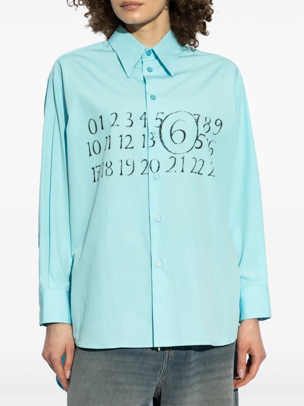 MM6 Maison Margiela Blouse met patroon Blauw