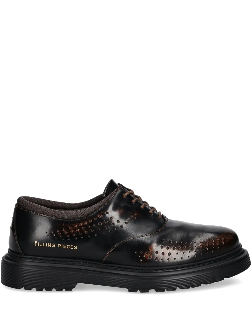 Filling Pieces perforated lace-up oxford shoes Brown