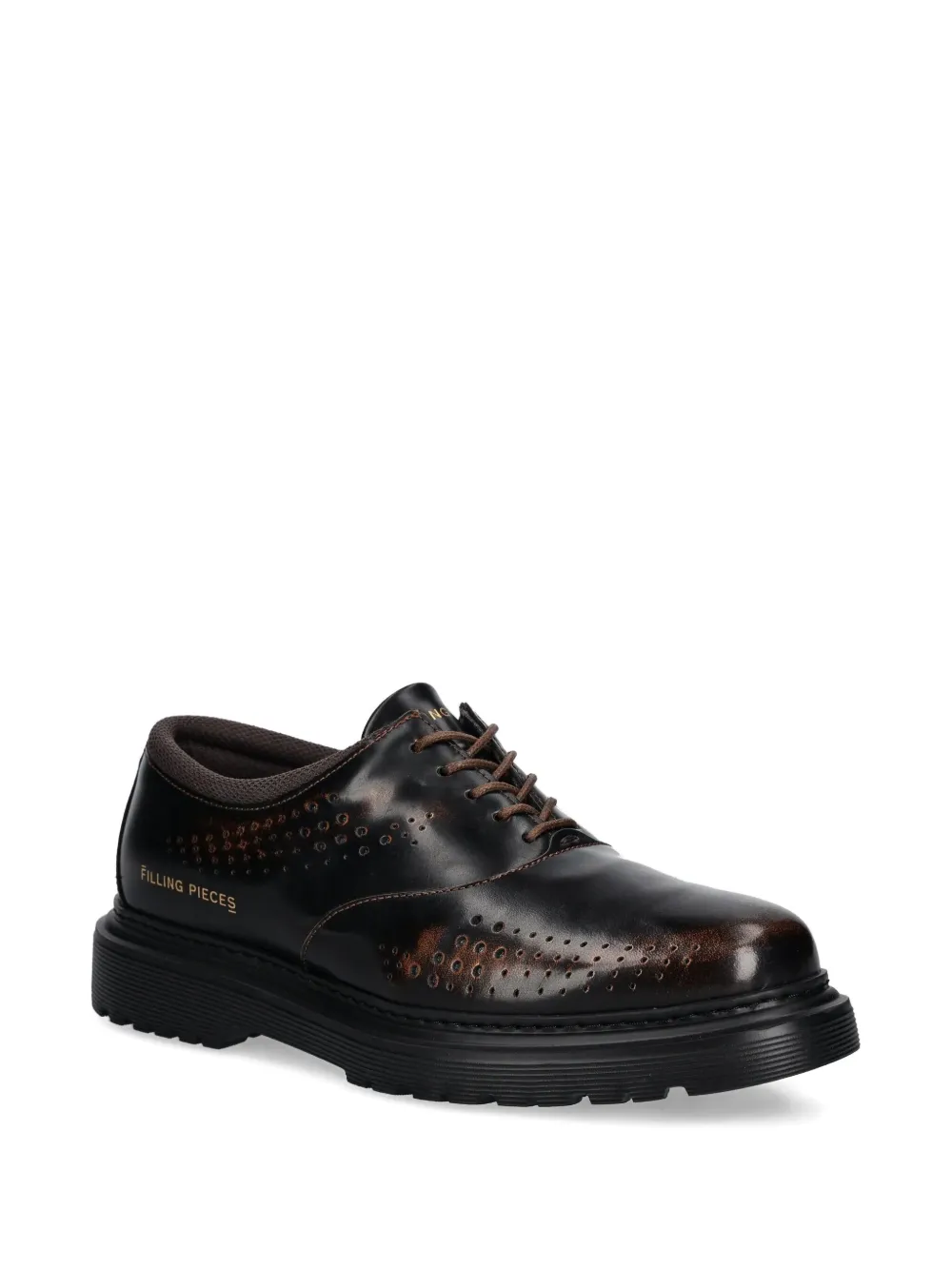 Filling Pieces perforated lace-up oxford shoes Brown