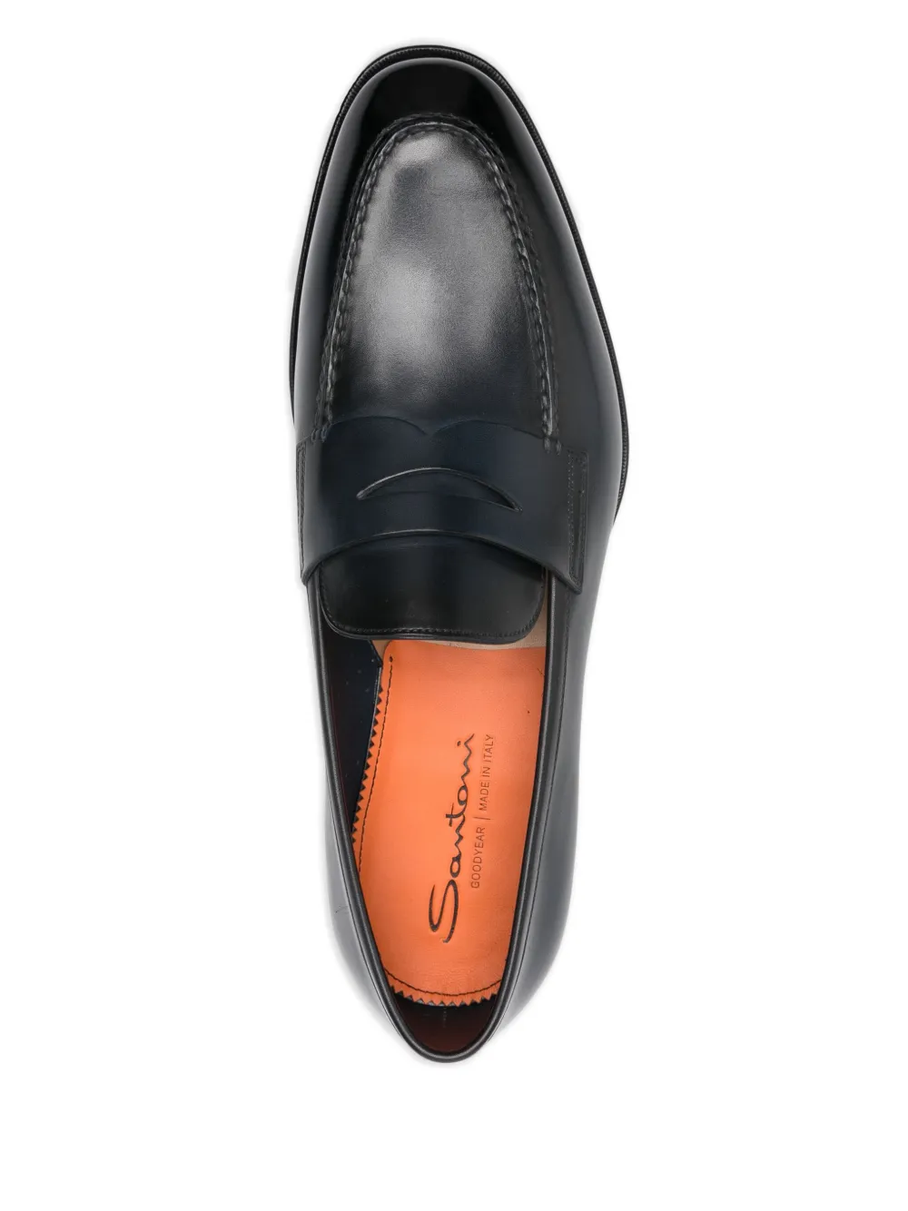 Santoni Leren loafers Blauw