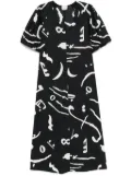 Alysi abstract-print maxi dress - Black