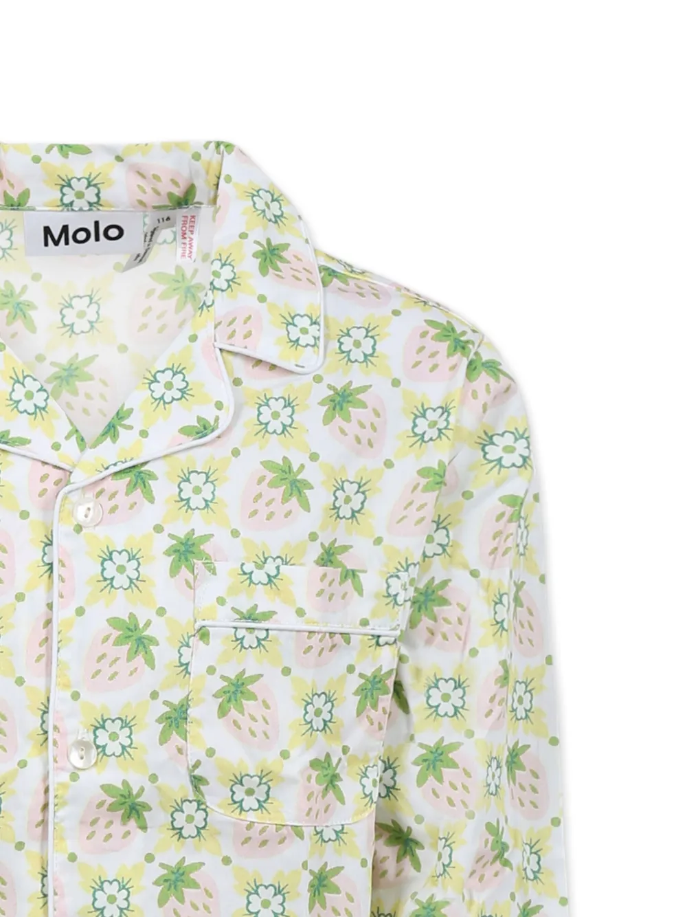 Molo Pyjama met aardbeiprint Wit