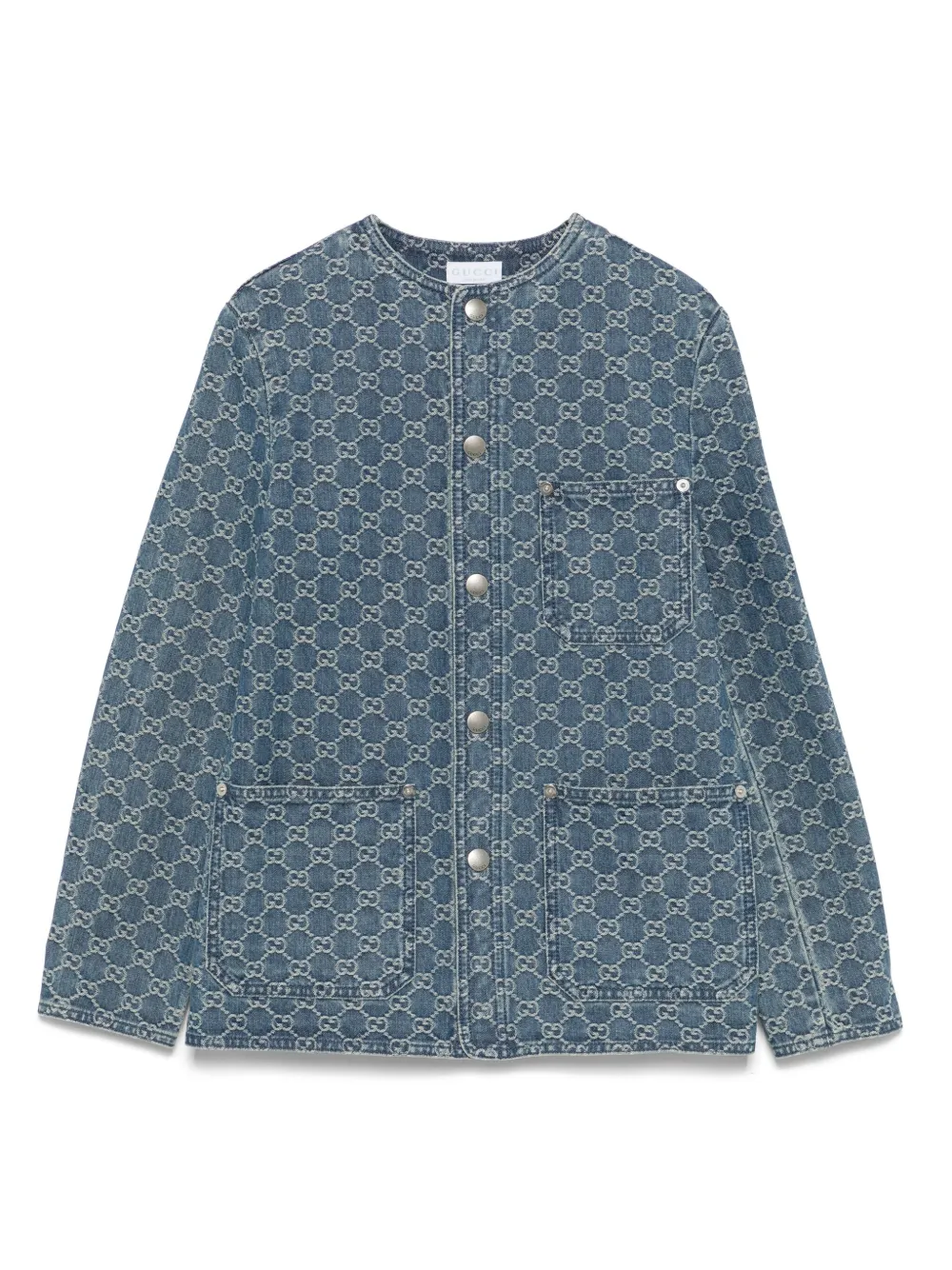 Gucci Kids Spijkerjack met jacquard Blauw