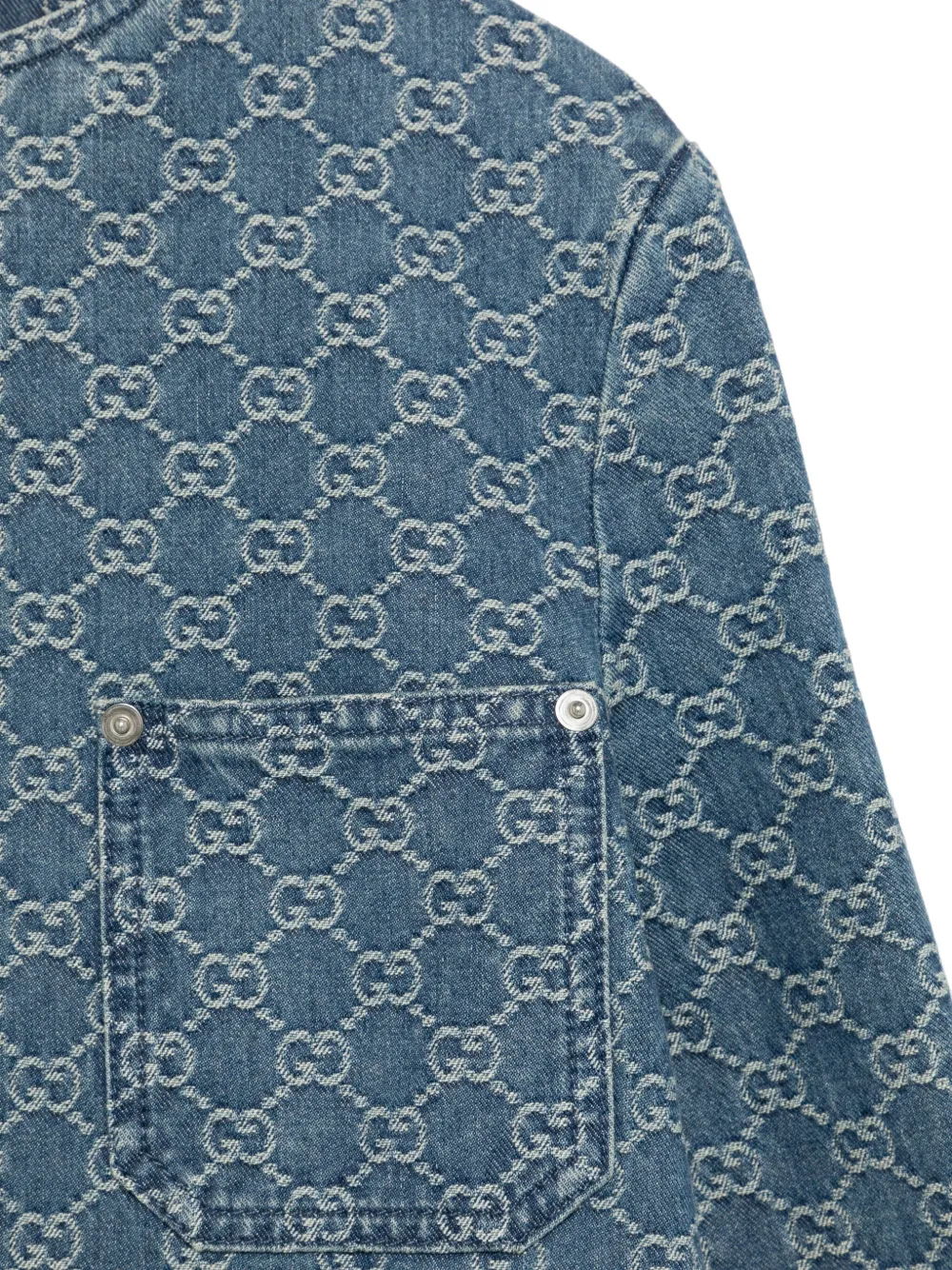Gucci Kids Spijkerjack met jacquard Blauw